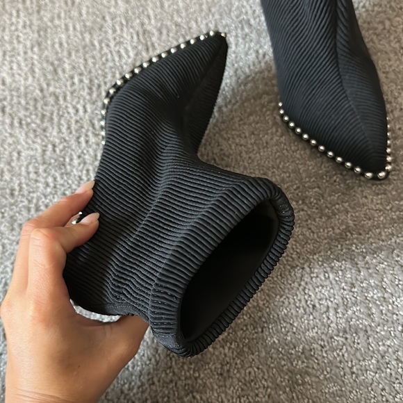 Alexander Wang Eri Studded Stretch Knit Sock Booties - Picture 4 of 7